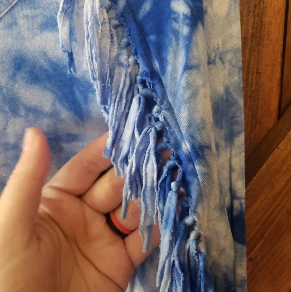 Justice tie dye fringe glitter top 20
